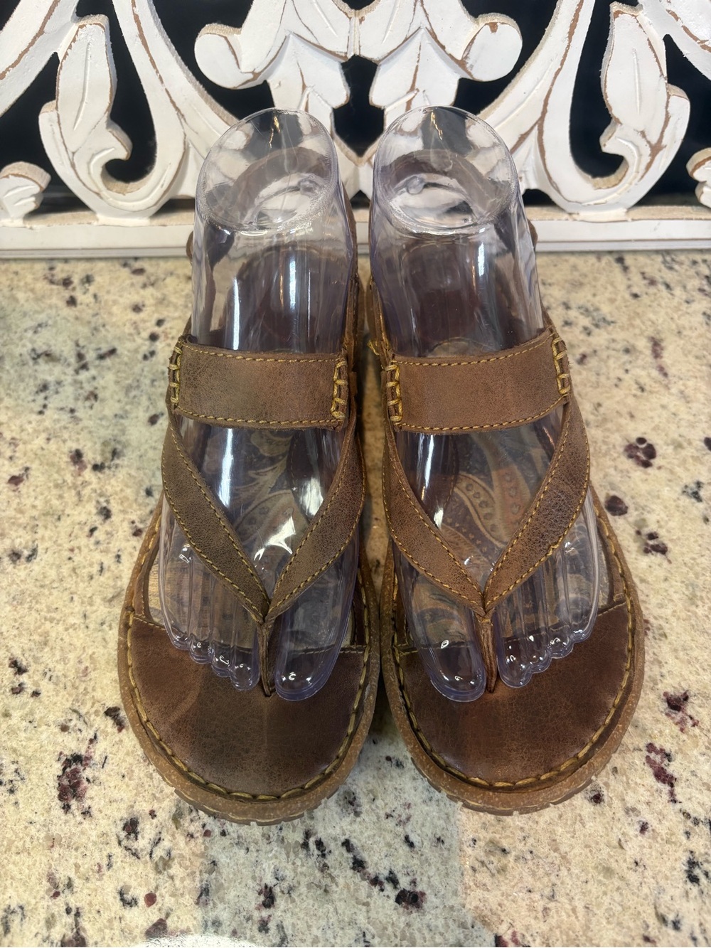 Born Women’s Brown Leather Comfort Sandals Size 8 - Picture 3 of 12